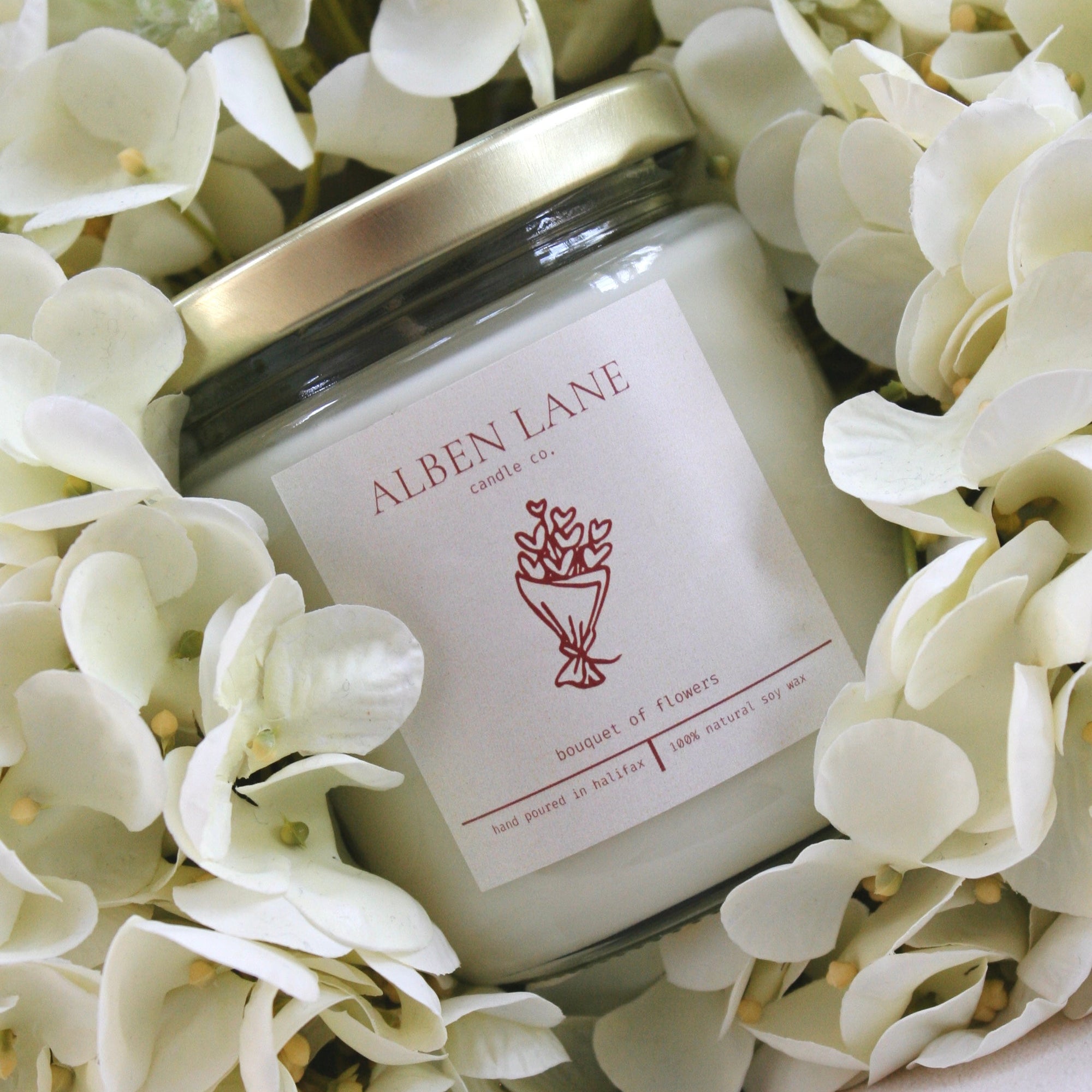 bouquet love day candle